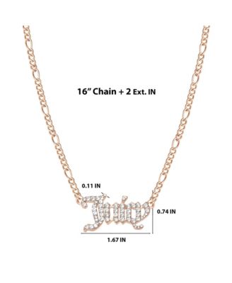Crystal Script Logo Chain Necklace