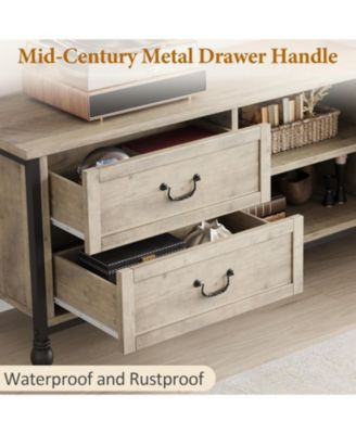 75 Inch Mid-Century Modern TV Stand with Storage