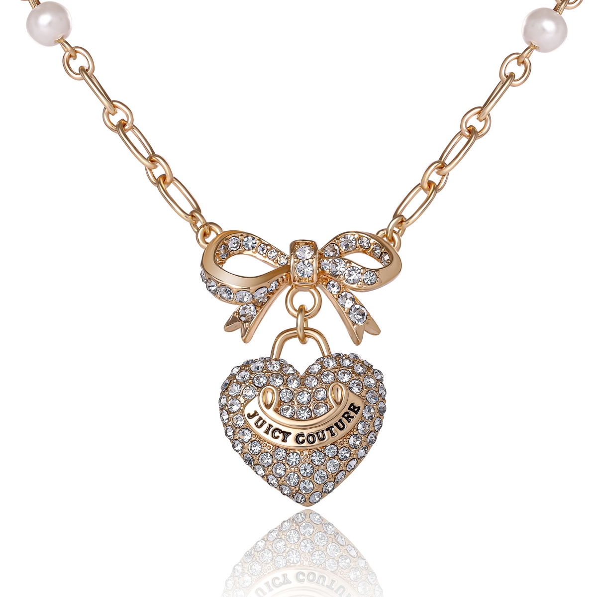 Gold-Tone Pearl Heart Pendant Necklace - Gold tone