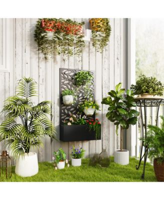 Garden Box with Privacy Panel, Outdoor Planter Box for Garden