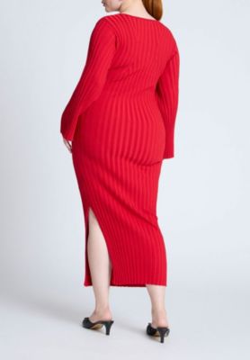 Women's Plus Size Wide Sleeve Maxi Sweater Dress