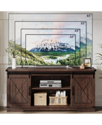 TV Stand for 65 Inch TV, Entertainment Center with Storage and Sliding Barn Doors