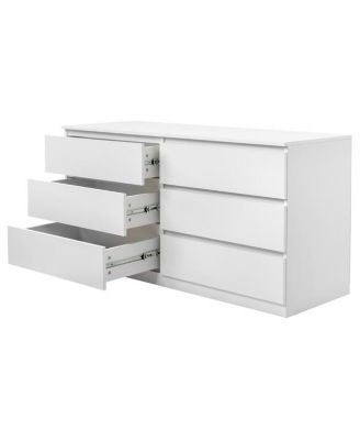 6-Drawer Double Dresser for Bedroom, Wide Storage Cabinet for Living Room and Entryway