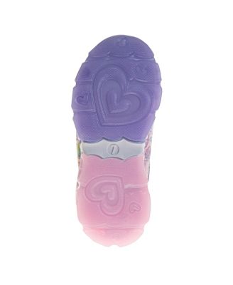Toddler and Little Girls the Little Mermaid Hook and Loop Light Up Fashion Sneakers