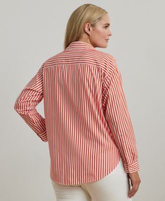 Lauren Ralph Lauren Plus Size Relaxed-Fit Striped Broadcloth