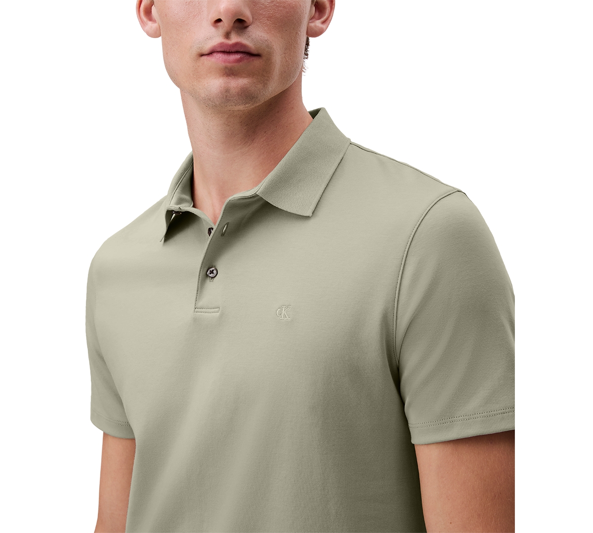 Shop Calvin Klein Men's Short Sleeve Supima Cotton Polo Shirt In Tea