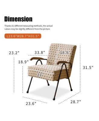Modern Accent Chair High Back, Living Room Chairs with Metal Legs and Soft Padded
