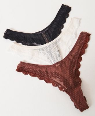 Free People - Women's 3-Pk. Mid Week Thong Underwear