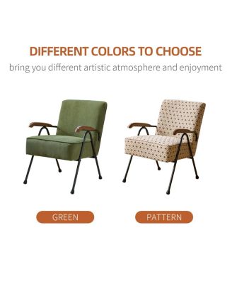 Modern Accent Chair High Back, Living Room Chairs with Metal Legs and Soft Padded