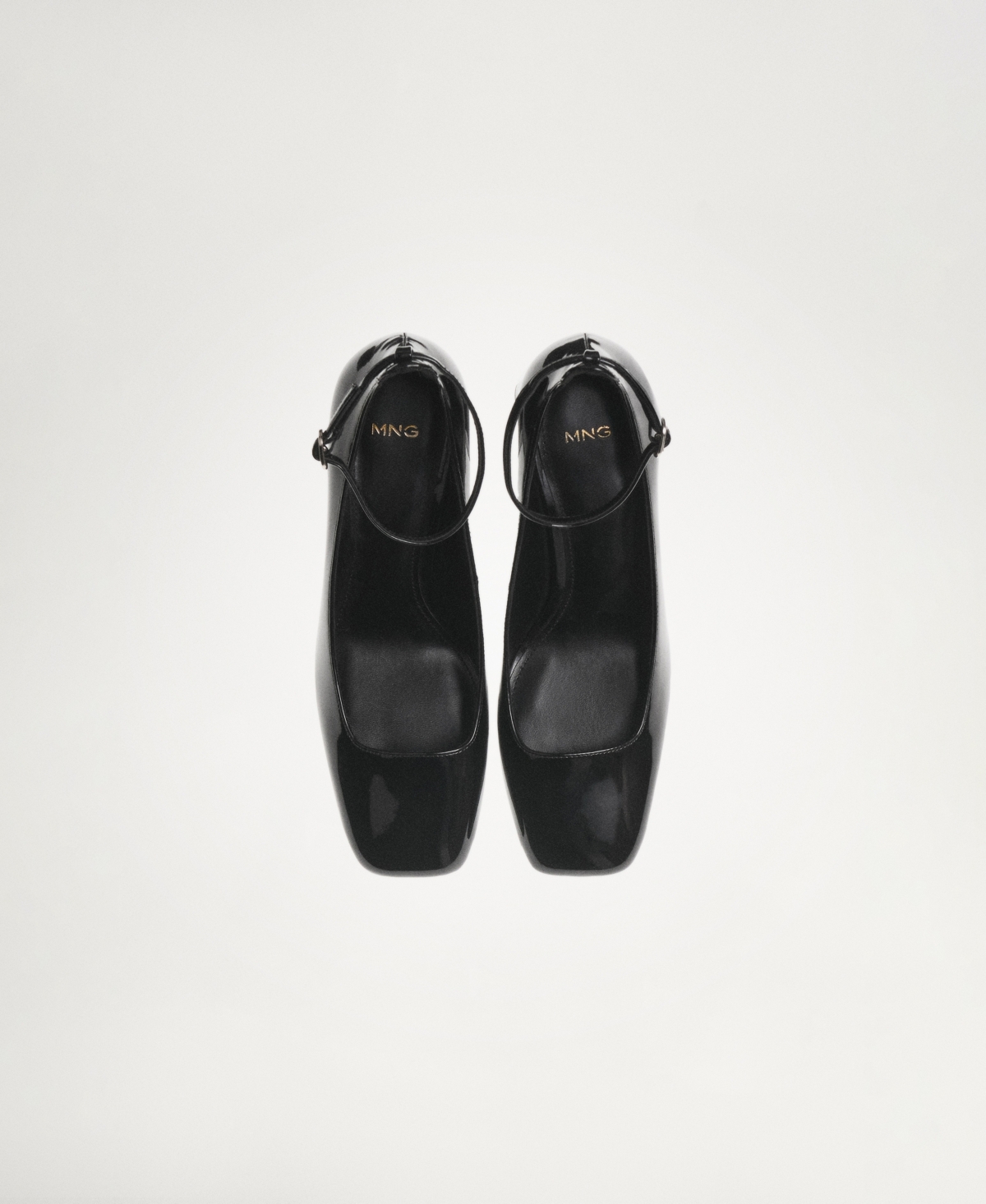 Mango Women's Patent Leather Effect Heeled Shoes In Black