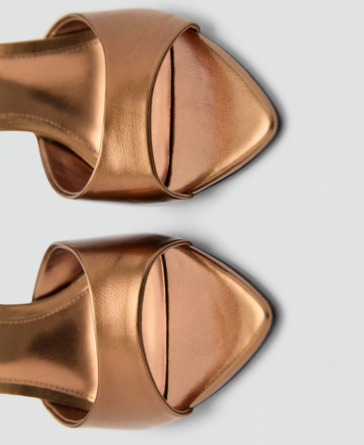 Mango Women's Metallic Effect Slingback Sandals