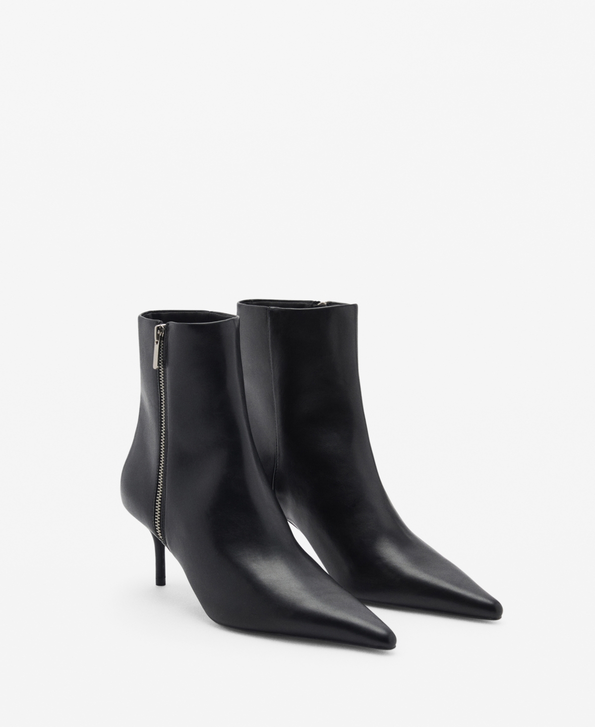 MANGO WOMEN'S ZIPPER DETAIL POINTED BOOTS 