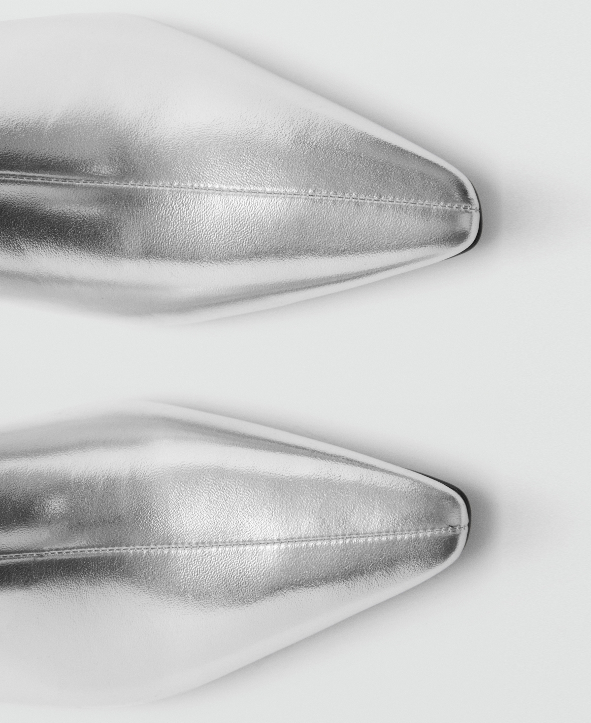 Mango Women's Metallic Effect Pointed Toe Boots In Silver
