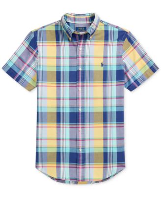 Men's Classic-Fit Yarn-Dyed Plaid Cotton Oxford Button-Down Shirt