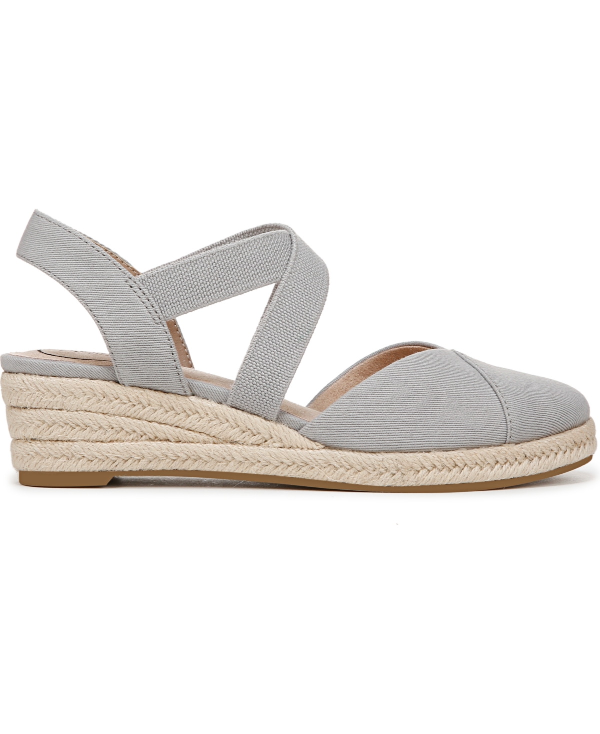 Lifestride Women's Kimball Wedge Espadrilles In Cloudy Grey Canvas Fabric