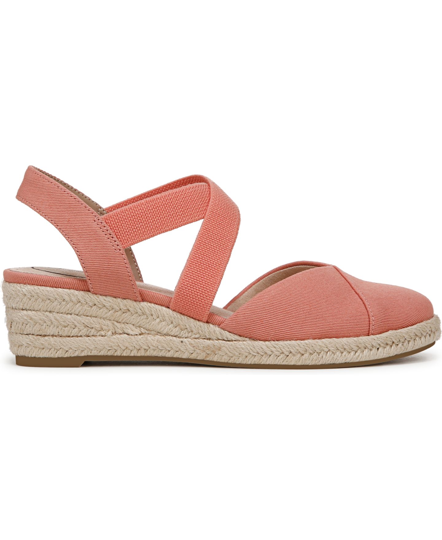 Женские сандалии LifeStride Kimball Wedge Espadrilles, цвет: Коралловый розовый холщовый — фото 2