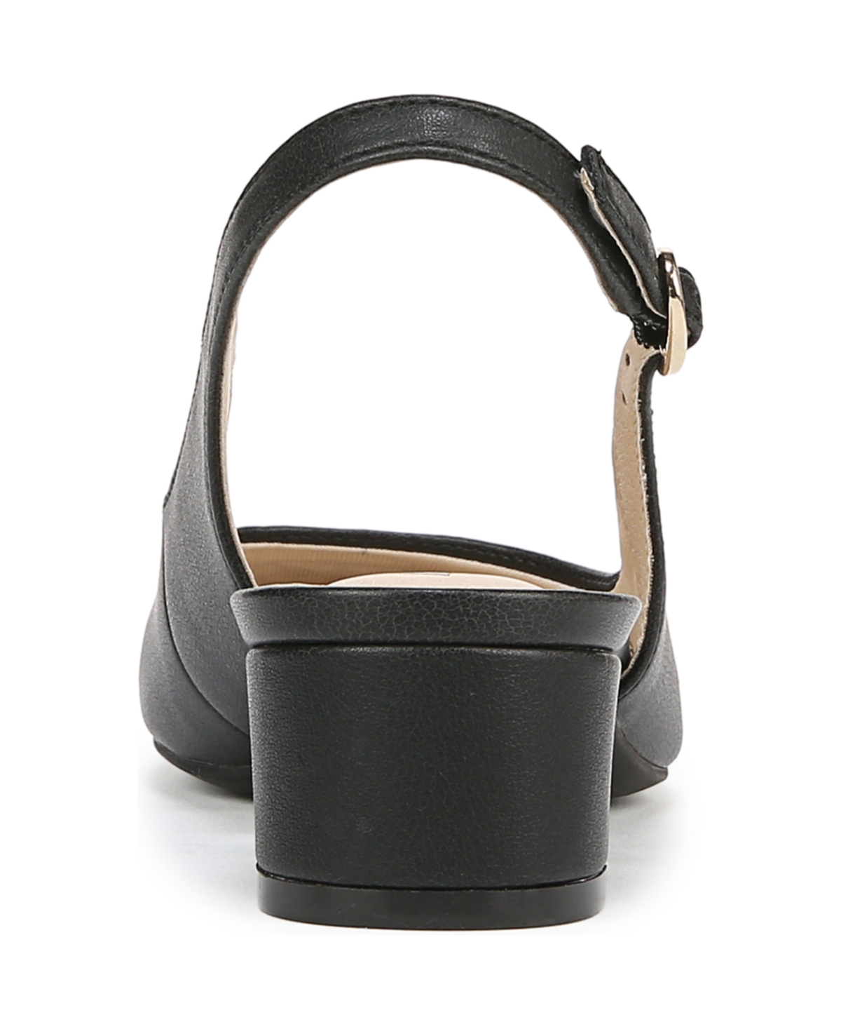 Lifestride Women's Lorena Pointed Toe Slingback Pumps In Black Faux Leather