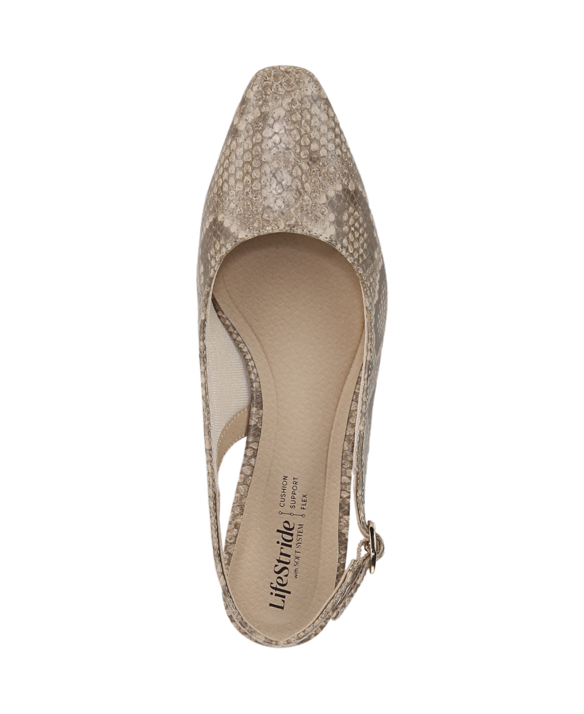 Shop Lifestride Women's Lorena Pointed Toe Slingback Pumps In Taupe Faux Leather