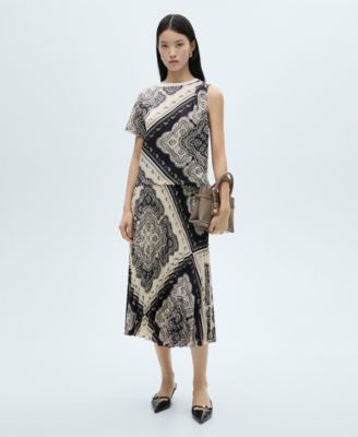 Women's Asymmetrical Paisley Print T-Shirt