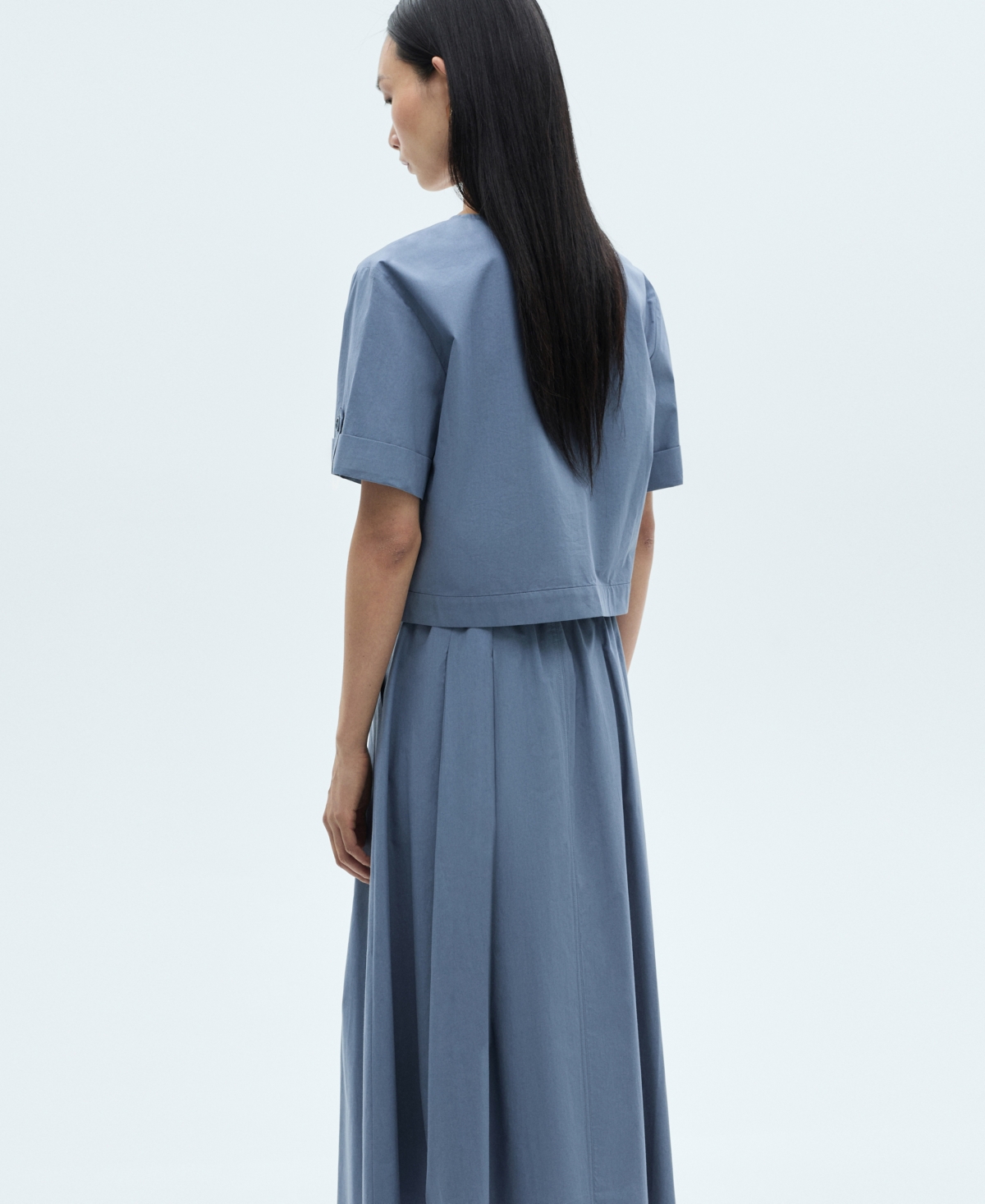 Mango Women's Chest Pocket Cotton Blouse In Blue