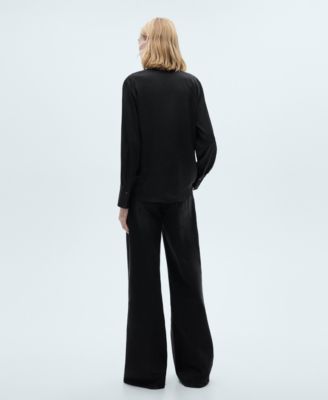 Women's Satin Finish Flowy Shirt