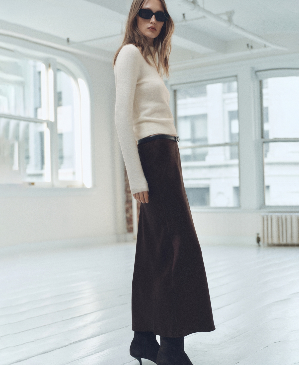 Mango Sweater With Wraparound Lapel Neck Ecru In Ecru