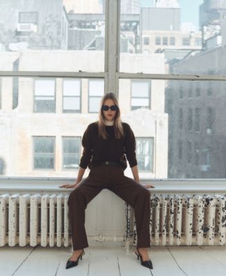 Women's Cotton-Linen Round Neck Knitted Sweater