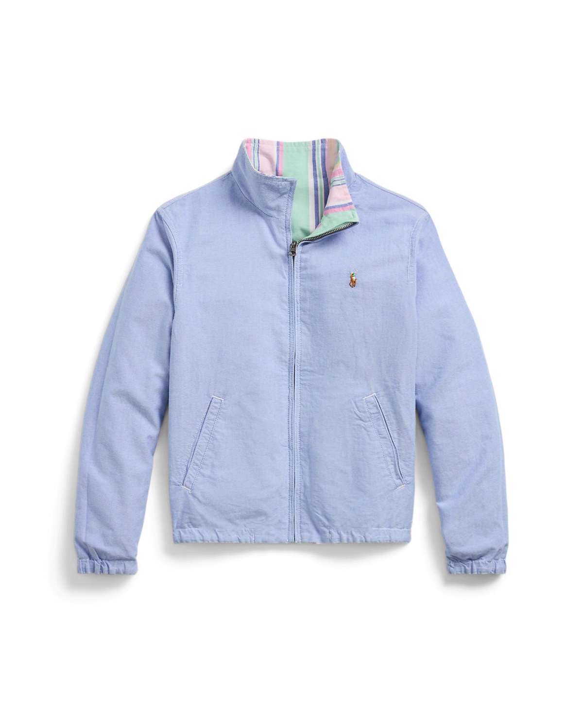 Polo Ralph Lauren Reversible Cotton Oxford Jacket In Multi Pink Stripe