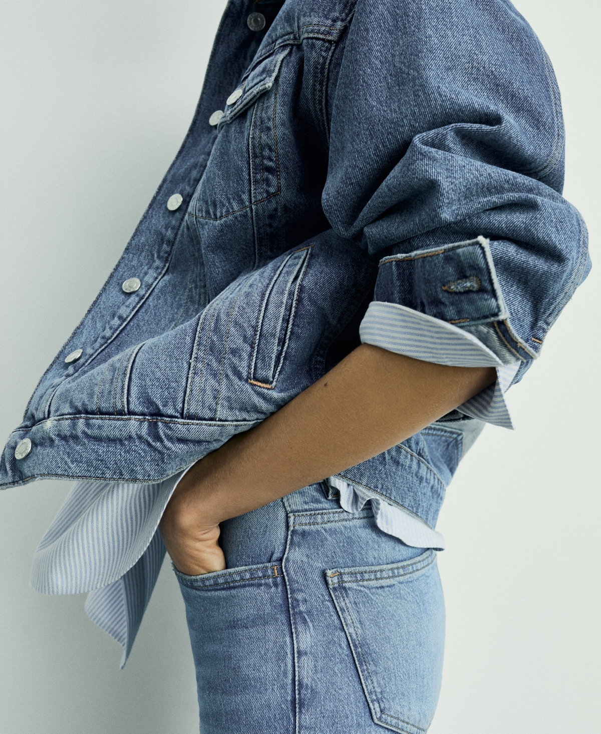 Mango High Waist Balloon Jeans In Medium Blue