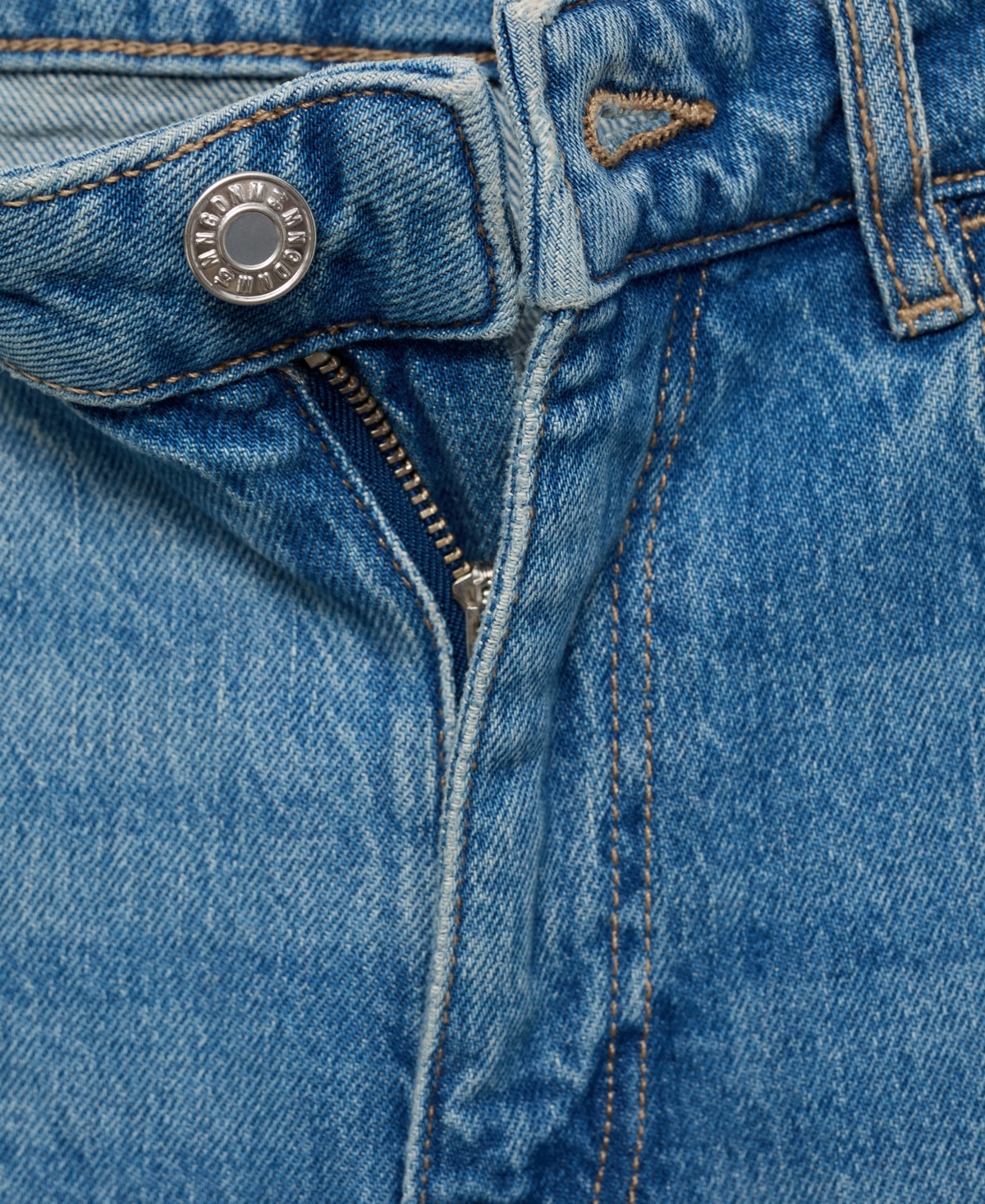 Mango High Waist Balloon Jeans In Medium Blue