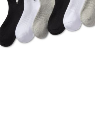 Toddler Boys Solid Quarter Crew Socks, 6-Pack 