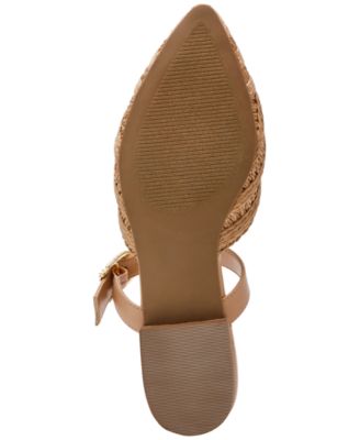 Women's Domain Raffia Woven Flat Pointed Toe Mules