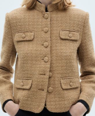 じろうMASU MELANGE TWEED COLLAR COAT じろうMASU MELANGE TWEED COLLAR COAT じろうMASU MELANGE