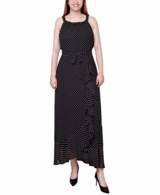 Petite Halter Front Chiffon Maxi Dress