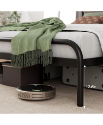 Queen Size Bed Frame with Wooden Headboard, Platform Bed Frame