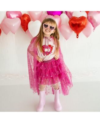 Little Girls Bow Love Valentine's Day Short Sleeve T-Shirt