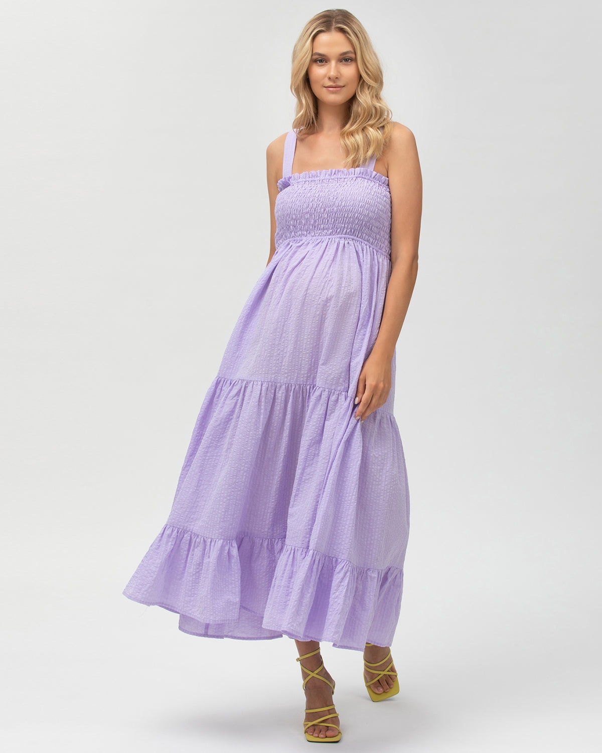 PIETRO BRUNELLI MATERNITY MATERNITY SMOCK TIERED MAXI DRESS HOLLY 