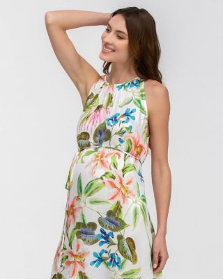 Maternity Sleeveless Boat Neck Maxi Dress Francesca