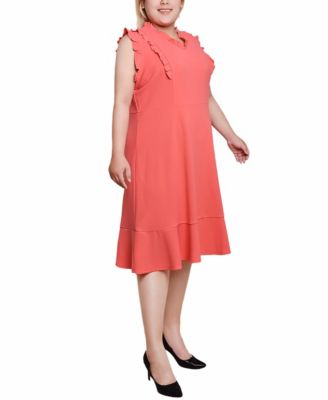 Plus Size Flutter Sleeve Scuba Dress