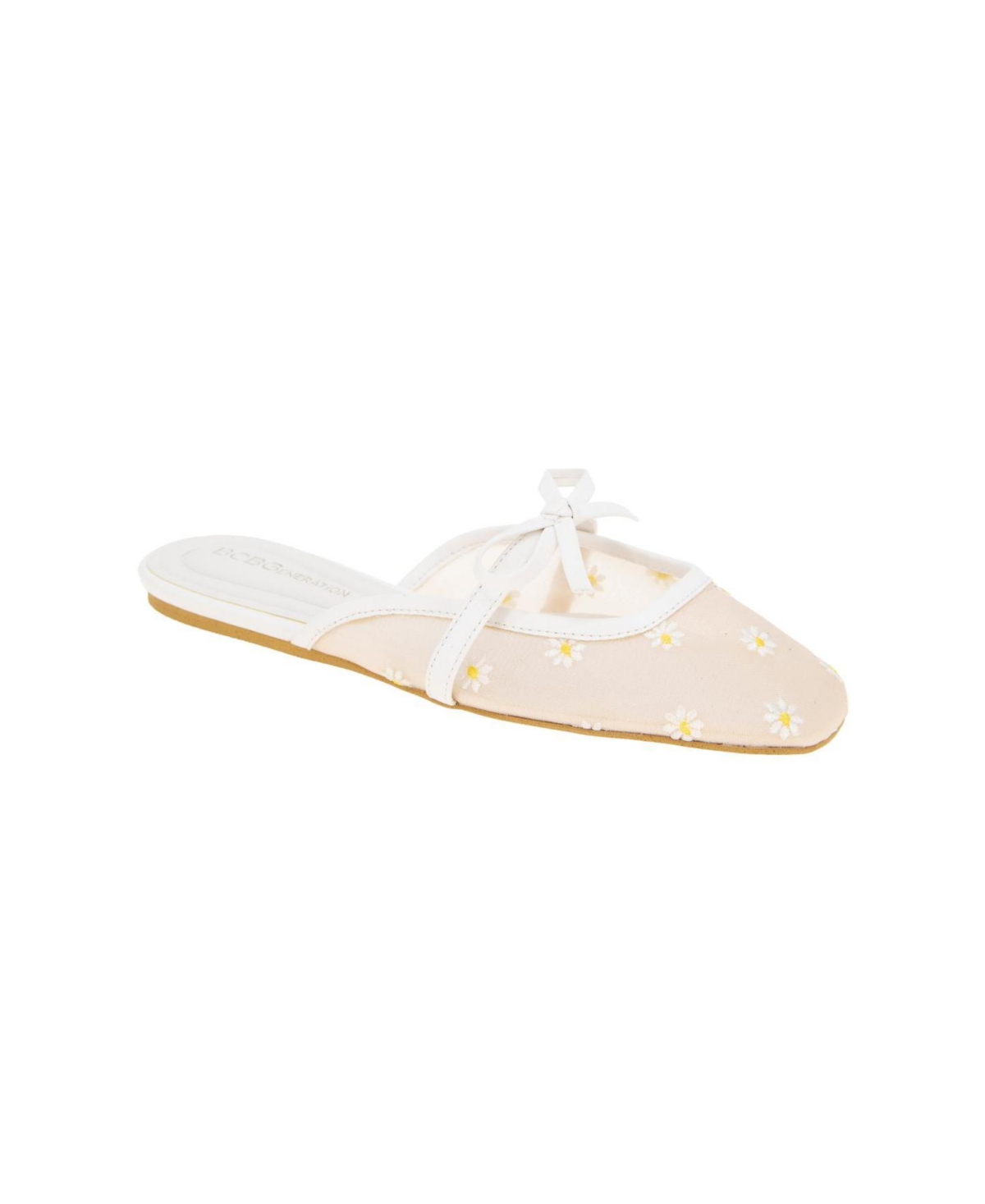 Women's Hildana Square Toe Flats - White Daisy
