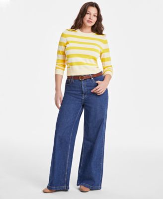 On 34th - Women's Mixed-Stripe Relaxed-Fit Sweater