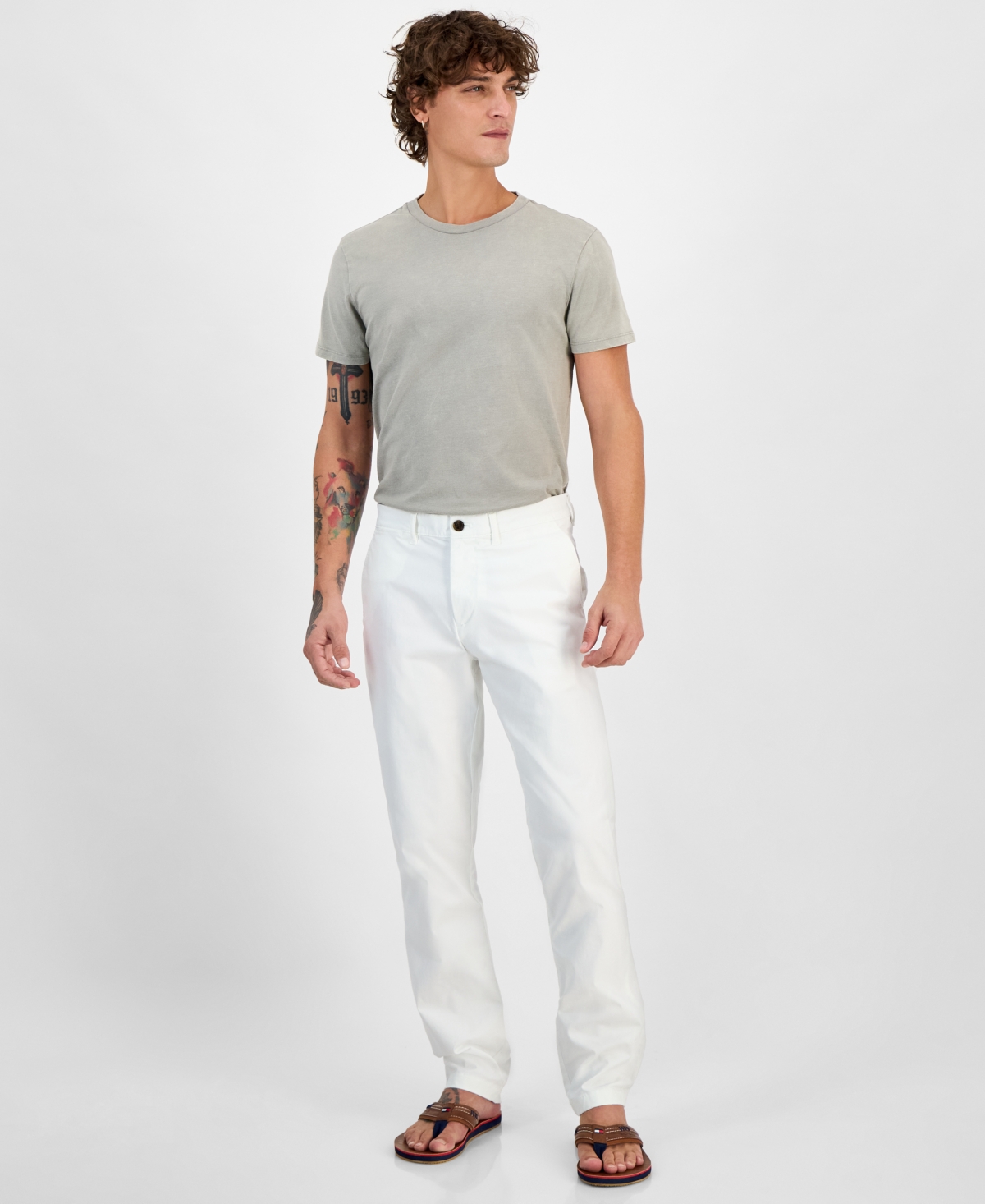 TOMMY HILFIGER MEN'S TH FLEX STRETCH SLIM-FIT CHINO PANTS 