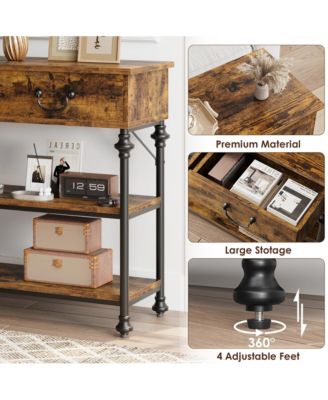 Console Table with Drawers, Sofa Tables Narrow Entryway Table with Storage, 39.4" Behind Couch Table Industrial Hallway Table Home Furniture for Living Room, Foyer, Bedroom
