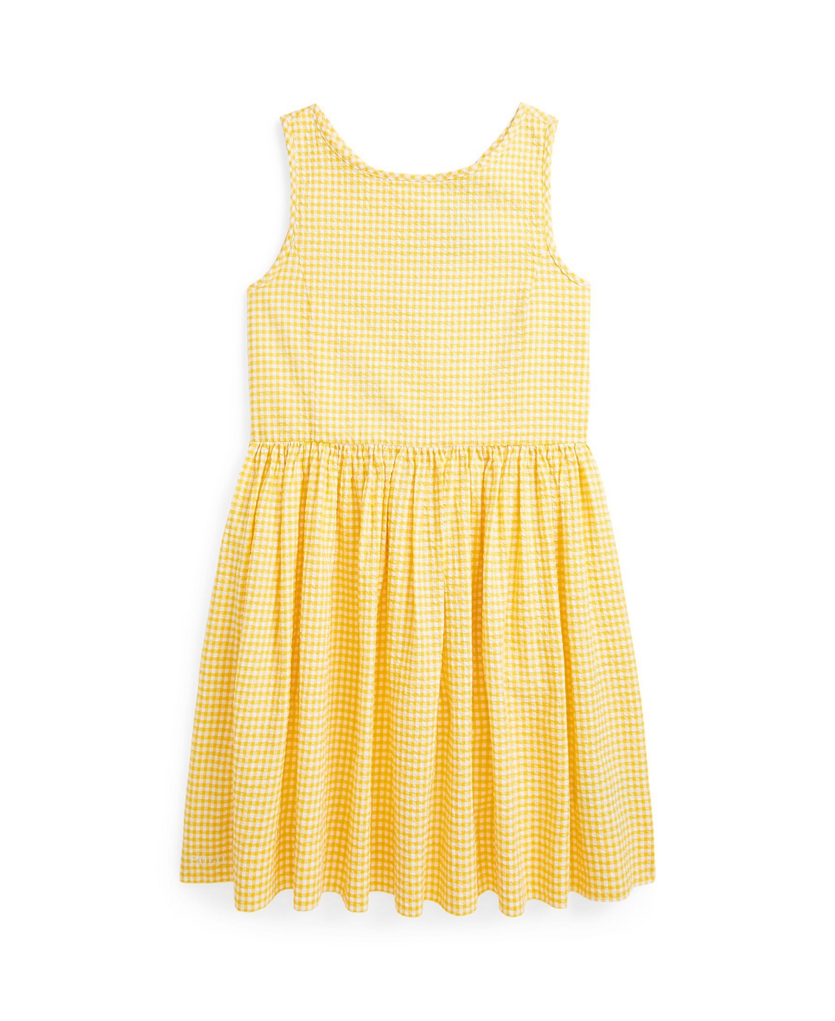 Polo Ralph Lauren Toddler And Little Girls Gingham Cotton Seersucker Dress In Yellow,white