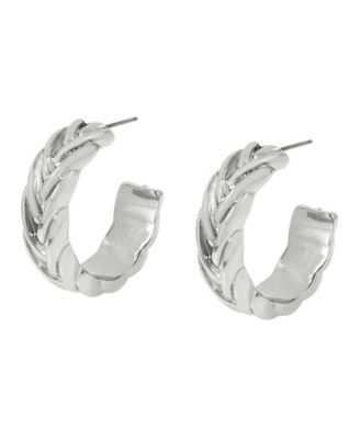 Woven Medium Hoop Earrings
