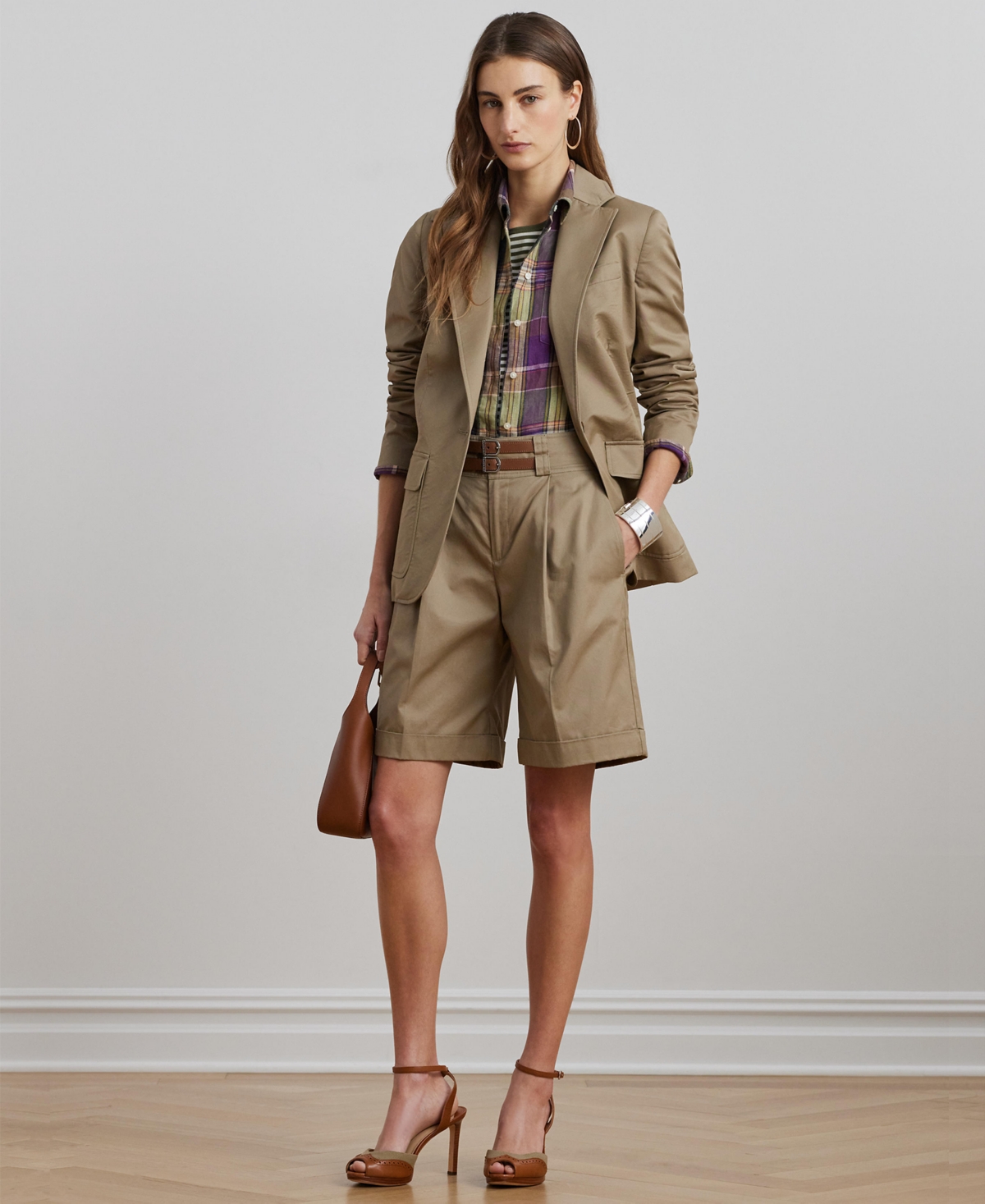 RALPH LAUREN WOMEN'S COTTON TWILL BLAZER 