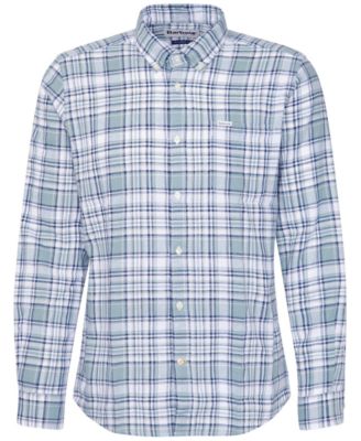 Men's Tailored-Fit Bridport Linen-Blend Plaid Shirt