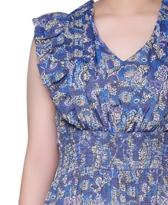 Petite Flutter Sleeve Midi Dress