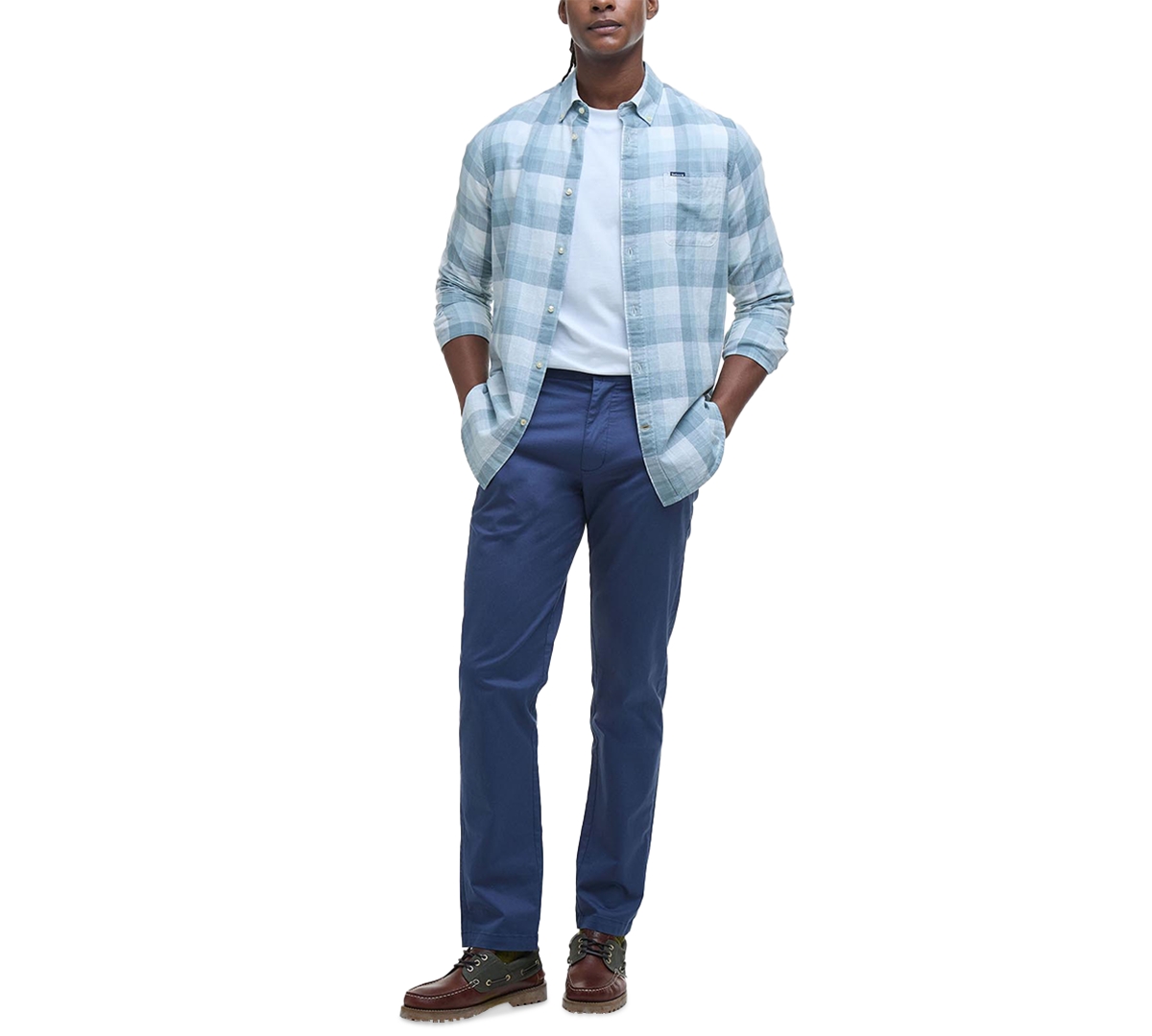 Shop Barbour Men's Tailored-fit Lightweight Stretch Chino Pants In Oceana