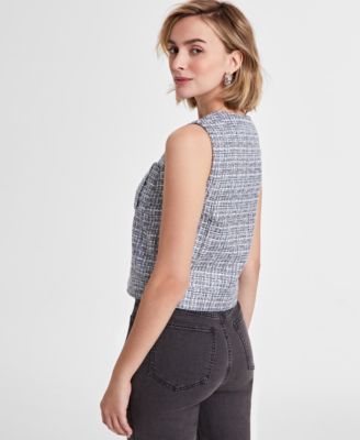 Women's Metallic Tweed Vest Top, Exclusively at Macy's